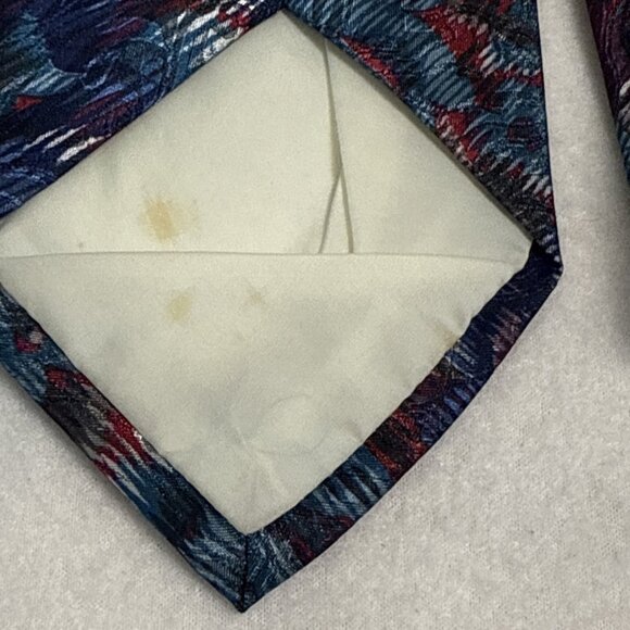 Harbour Classic Tie Floral Abstract Blue Red Grey Vintage 57" X 4" - Picture 4 of 8